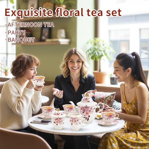 Country Roses Porcelain Tea Set