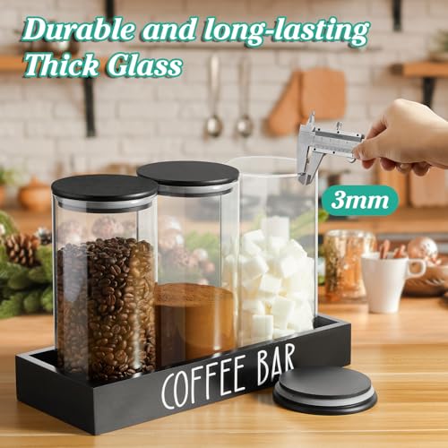 Glass Coffee Canister for Ground Coffee (3 Count)