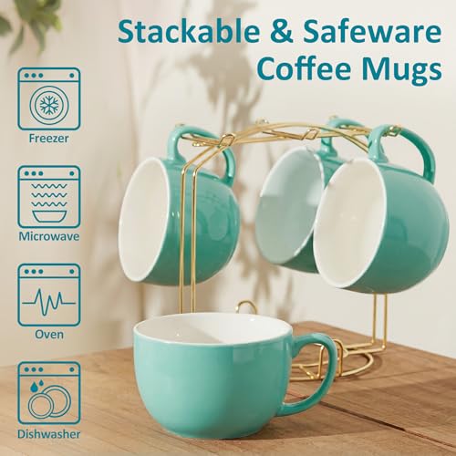 16oz Large Coffee Mugs Set of 4 (4 Count)