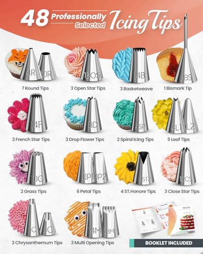 250 PCs Aluminum Cake Decorating Tools Kit with 12" Metal Turntable & Knife set