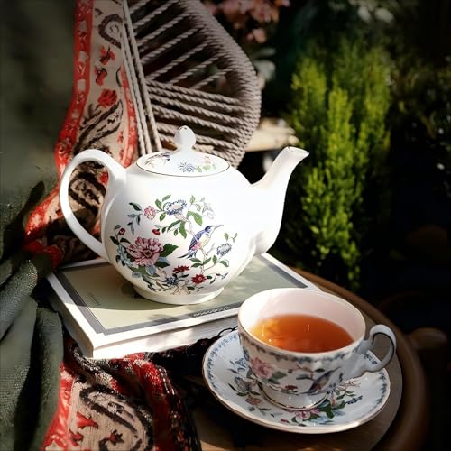Porcelain Tea Set Adult Ceramic Tea Set European Flower Painting Teapot Cup Saucer Spoon for Women Mom Gift
