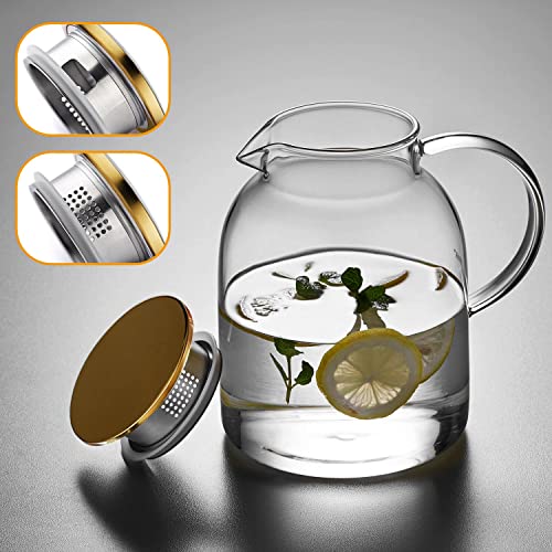 54OZ Glass Pitcher with Lid and Spout