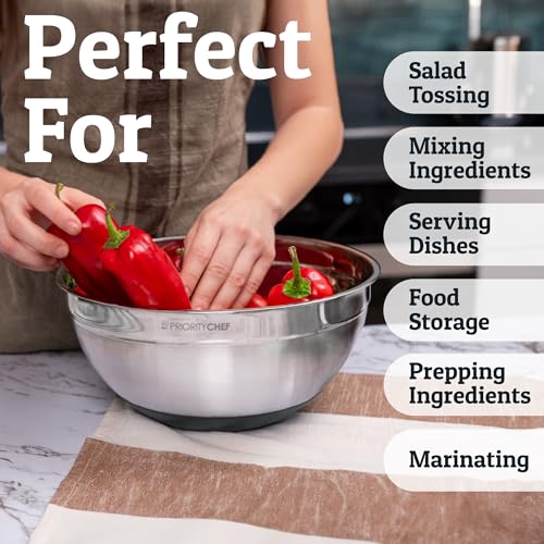 6pc Stainless Steel Mixing Bowls with Lids Set (6 Count)