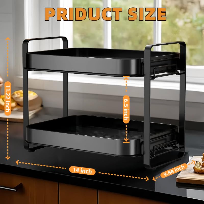 2 Tier Cup Drying Rack & Coffee Bar Accessories with Drying Tray