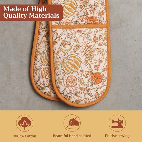 Double Oven Mitts 100% Cotton Double Oven Glove