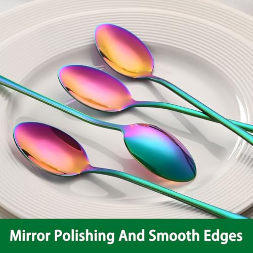7.5 Inches Rainbow Stainless Steel Ice Tea Spoon (8 Count)