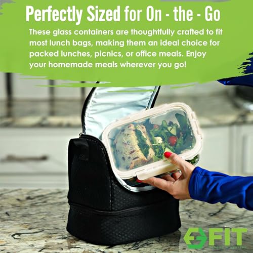 Glass Meal Prep Containers 1 & 2 & 3 Compartments (3 Count)