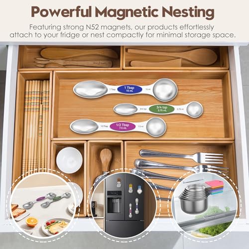 Magnetic Measuring Cups and Spoons Set (15 Count)
