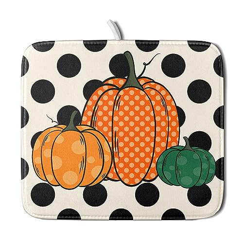 Autumn Pumpkin Dish Drying Mat for Kitchen Counter