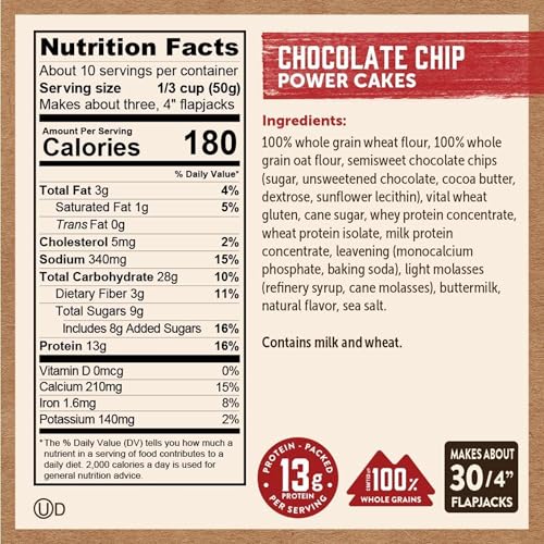Kodiak Power Cakes Chocolate Chip Pancake & Waffle Mix (108 Ounce)