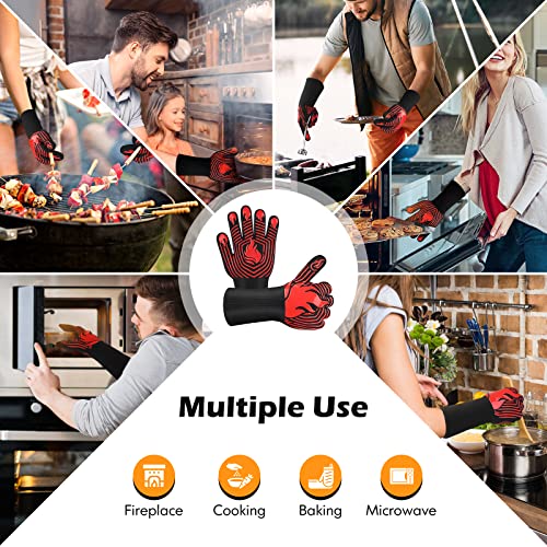 BBQ Gloves 1472°F Heat Resistant Gloves Fireproof Mitts (10.5822 Ounce)
