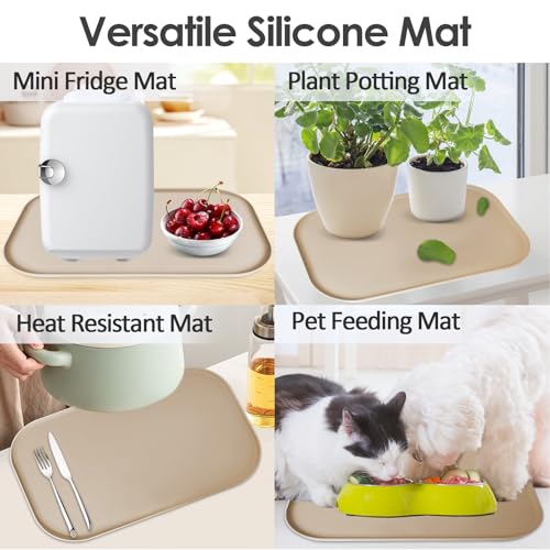 Silicone Coffee Maker Mat with Lip for Countertops