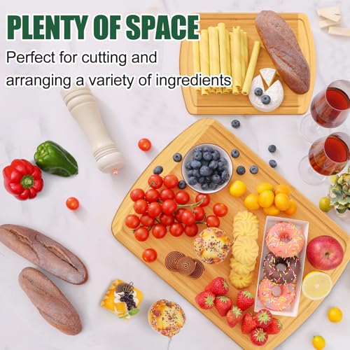Bamboo Cutting Boards for Kitchen Set of 2 (2 Count)
