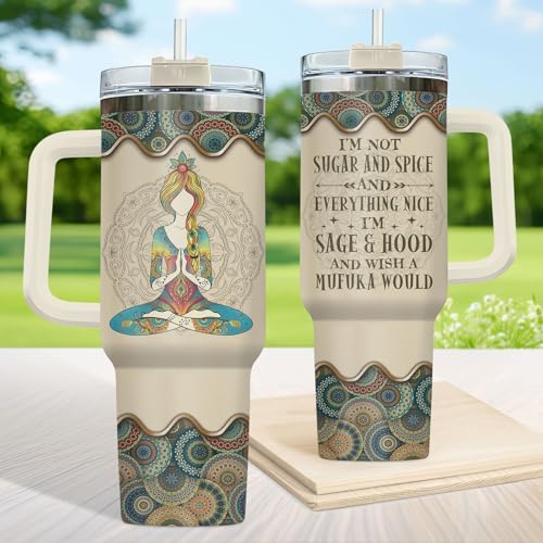 Hippie Sage Hood 40 oz Tumbler with Handle