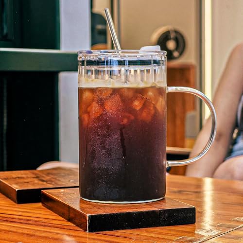 20oz Glass Tumblers with Lids and Straws (2 Count)