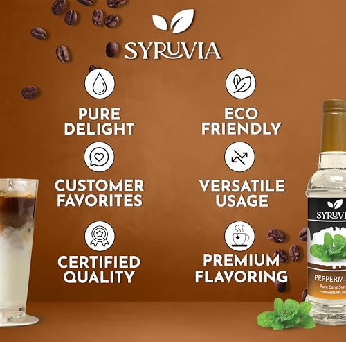 Coffee Syrup Peppermint Flavored Syrup for Drinks (25.4 Fl Oz)
