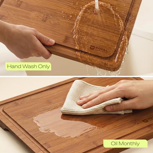 Wooden Cutting Boards for Kitchen Meal Prep & Serving (4 Count)