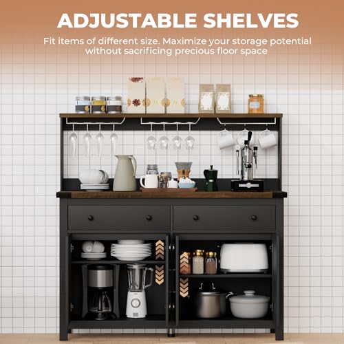 Hutch Storage Cabinet Buffet with Drawers