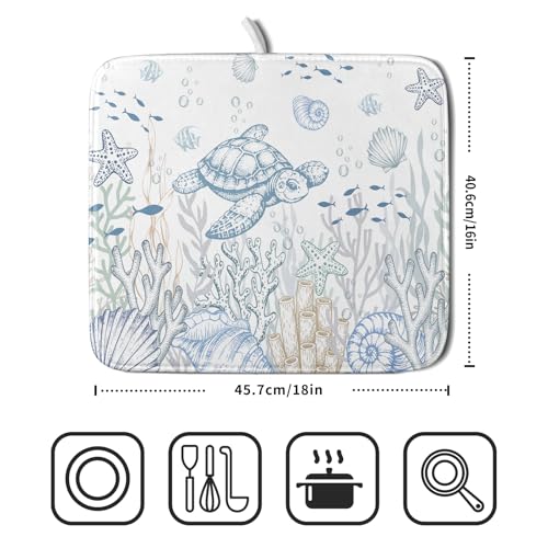 Ocean Turtle Dish Drying Mat
