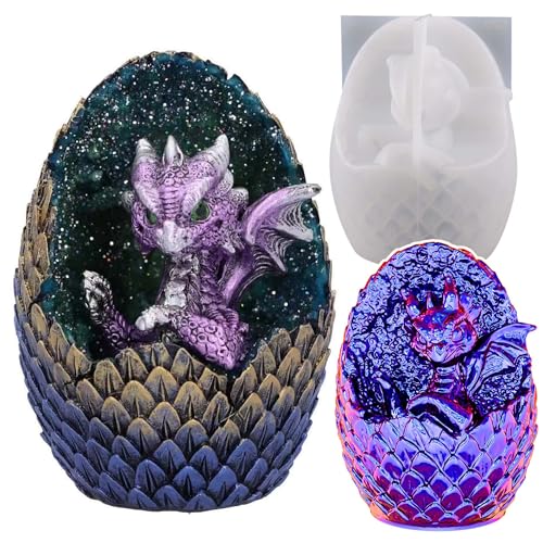Vertical Dragon Egg Mold Dinosaur Mold Silicone Mold for Resin Dragon Candle Mold Easter Egg Mold Dragon Silicone Mold for Candles Home Decoration Mold Animal Resin Mold Cartoon Mold Dragon Mold
