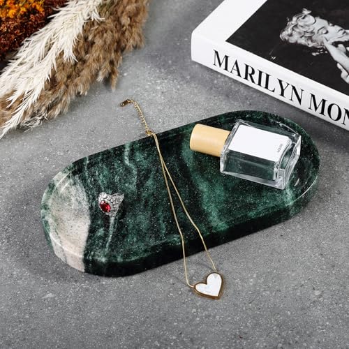 Green Marble Tray for Bathroom Countertop