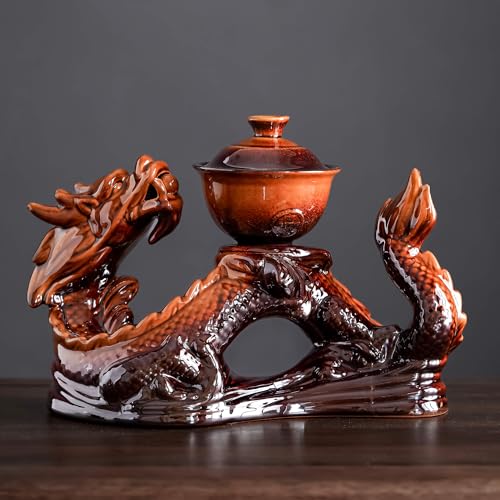 Ceramic Teapot with Infuser Semi Automatic Tea Set Magic Teapot with 8 cups Gradient Color