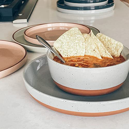 Ceramic Flat Bowls Set of 4