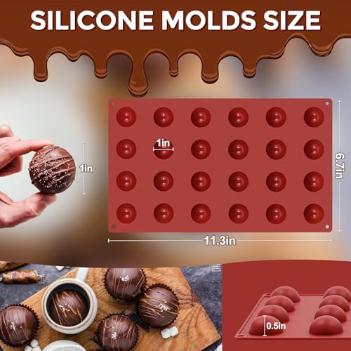 24 Holes Silicone Hot Chocolate Bomb Molds (2 Count)