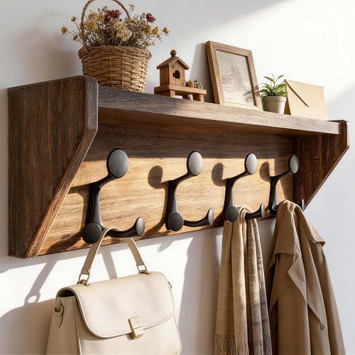 Wall Shelf with Hooks