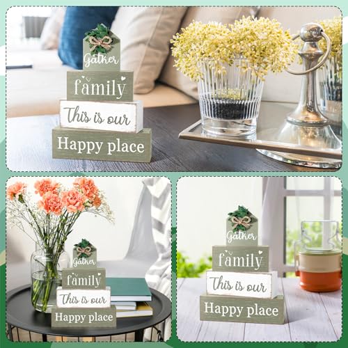 4 Pcs Farmhouse Table Decoration Rustic Sign Block (4 Count)