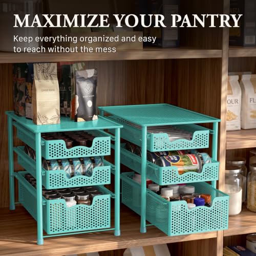 Stackable 3 Tier Slide Basket Organizer Drawer