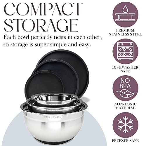 Stainless Steel Mixing Bowls with Airtight Lids Set