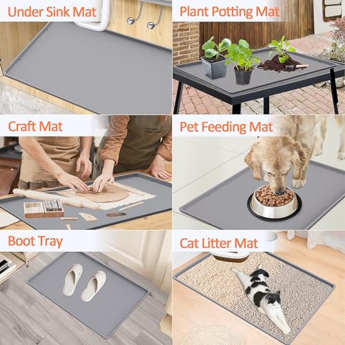 Silicone Coffee Maker Mat with Lip for Countertops
