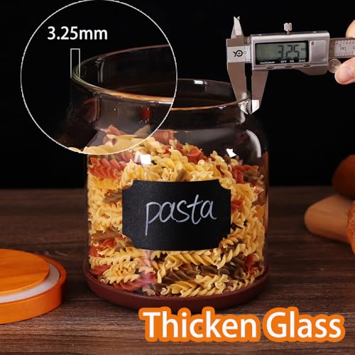 2 Pack Striped Borosilicate Glass Airtight Canisters