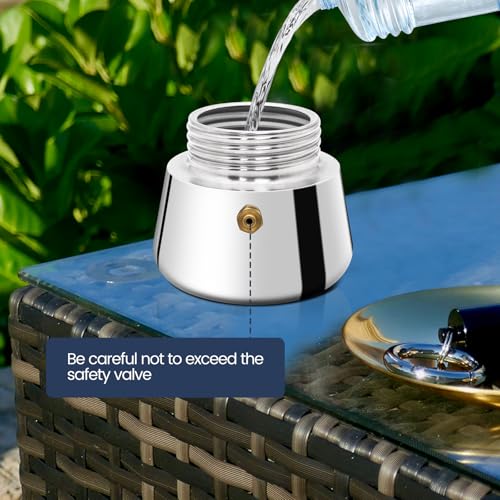 4 Cup Moka Pot Stainless Steel 200ml Italian Espresso