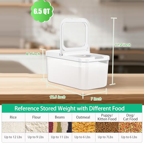 12 Lbs Rice Flour Sugar Storage Containers Dry Food Holder with Flip