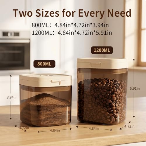 Airtight Food Storage Container with Magnetic Scoop & Built