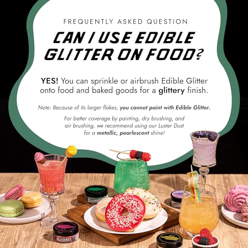 Emerald Green Edible Glitter for Drinks & Cakes