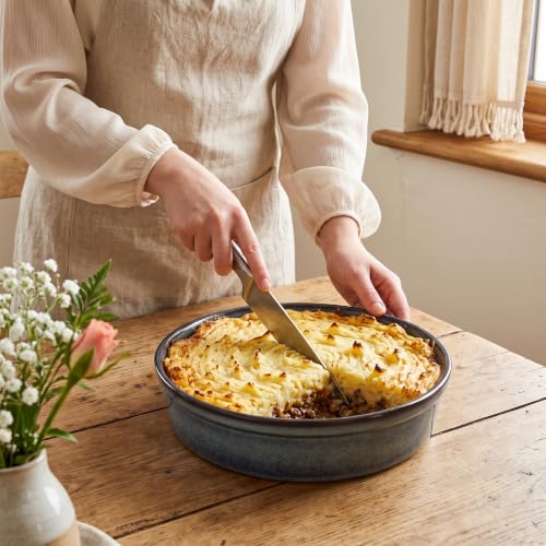 Ceramic Pie Pan Quiche Dish 2.3 Quart Baking Pan