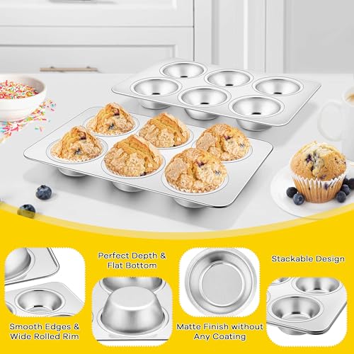 Stainless Steel Muffin Pans 6 (2.1 Count)