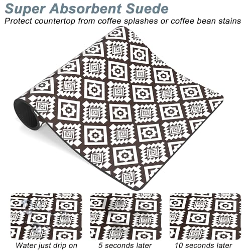 Coffee Mat 12" x 19" Cute Coffee Bar Mats for Espresso Machine Station Accessories and Organizer