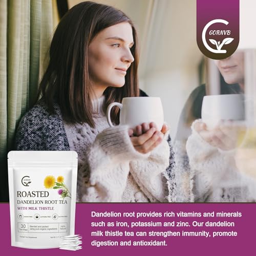 Organic Roasted Dandelion Root Tea with Milk Thistle Tea (30 Count)