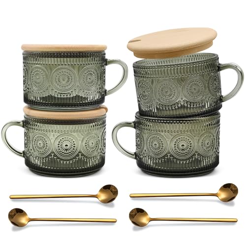 Vintage Coffee Mugs Set of 4 Green (4 Count)