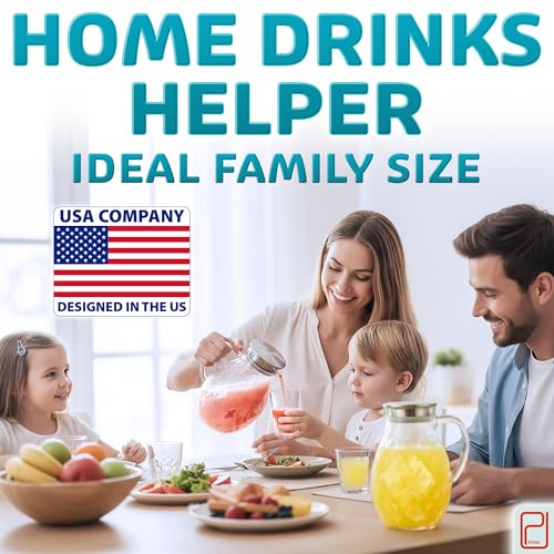 Borosilicate Glass Pitcher with Lid & Spout (2 Count)