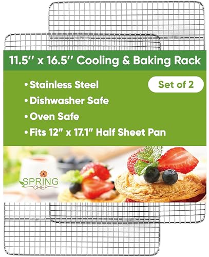 11.5" x 16.5" Stainless Steel Cooling Rack for Baking (2 Count)