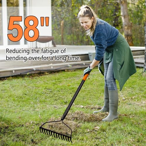 Garden Rake for Lawn Heavy Duty
