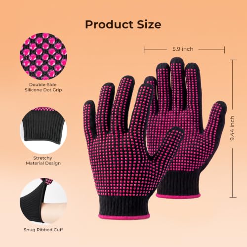 Heat Resistant Gloves for Sublimation 2Pcs with Silicone Bumps