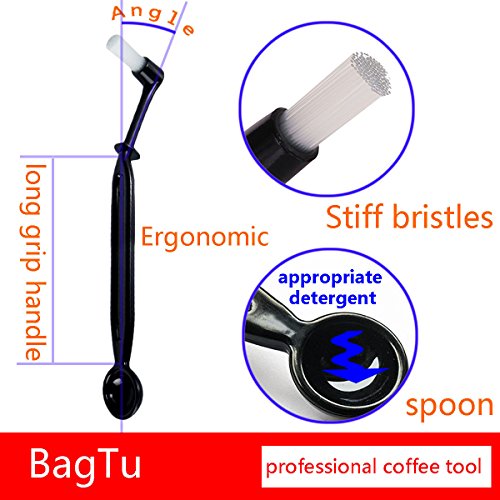 Coffee Machine Cleaning Brush with Spoon Tool Set for Espresso Machine Group Head