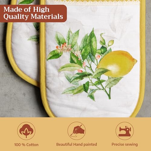 Double Oven Mitts 100% Cotton Double Oven Glove