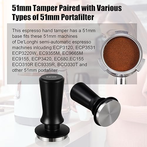 51mm Spring Loaded Espresso Tamper Fits 51mm Portafilter